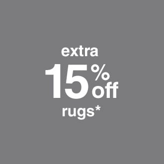 extra 15% off rugs*