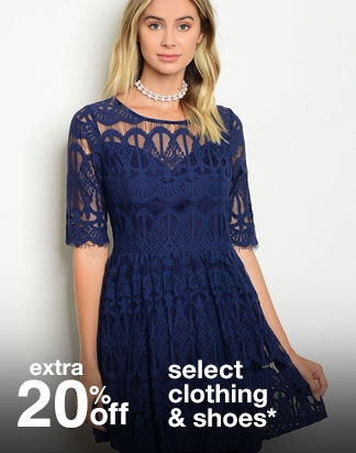 Extra 20% off Select Clothing & Shoes*