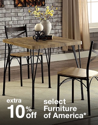 Extra 10% off Select Furniture by Furniture of America*