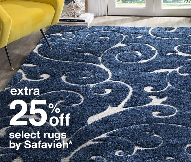 extra 25% off rugs by Safavieh*