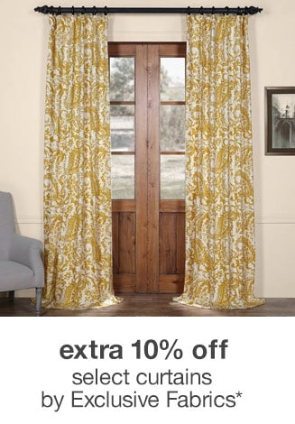 Extra 10% off Select Curtains by Exclusive Fabrics*
