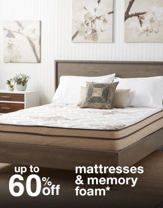 Up to 60% off Mattresses and Memory Foam*