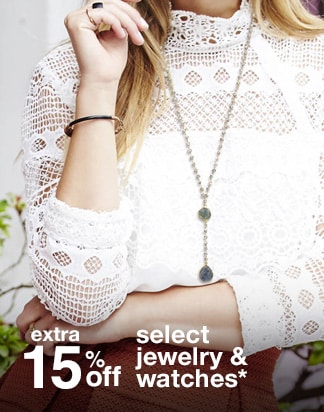 Extra 15% off Select Jewelry & Watches*