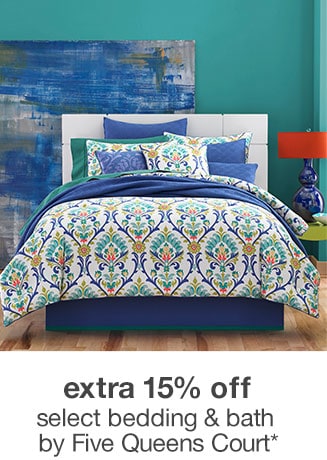 Upto 15% off Select bedding & bath by Five Queens Court* 