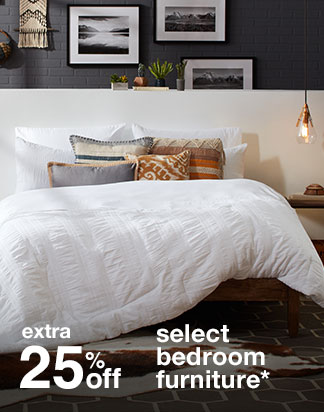 extra 25% off select bedroom furniture*