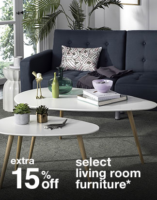 extra 15% off select living room furniture*