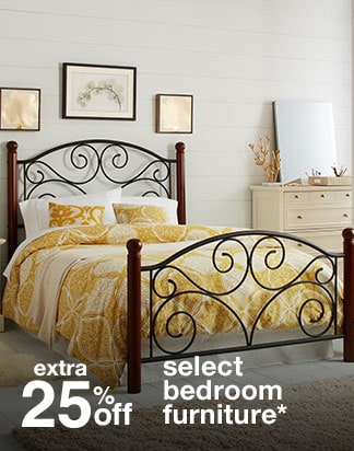 extra 25% off select bedroom furniture*