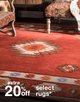 extra 20% off area rugs*
