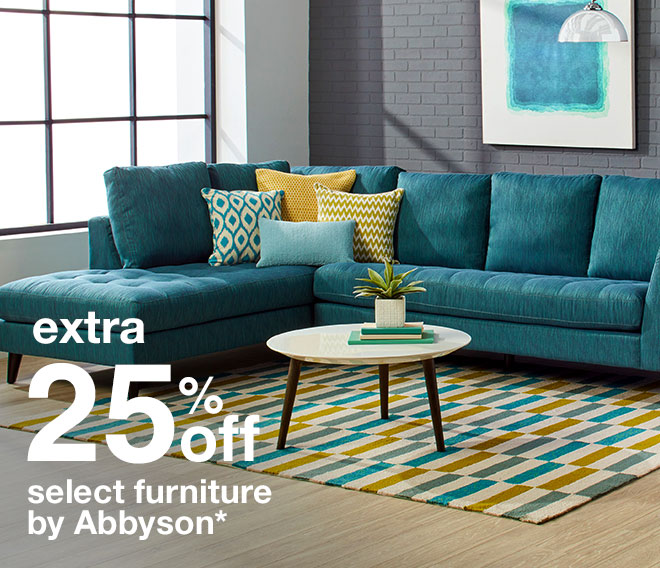 extra 25% off select furniture by Abbyson*