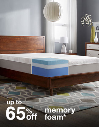 up to 65% off memory foam*