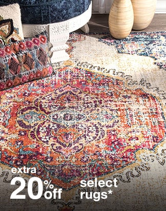 extra 20% off area rugs*