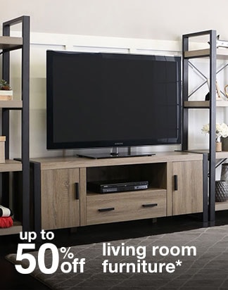 up to 50% off living room furniture*