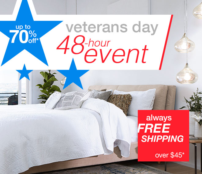 up to 70% off* veterans day 48 hour event