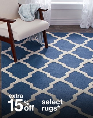 extra 15% off select rugs*