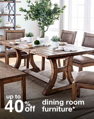 Up to 40% off dining room furniture*
