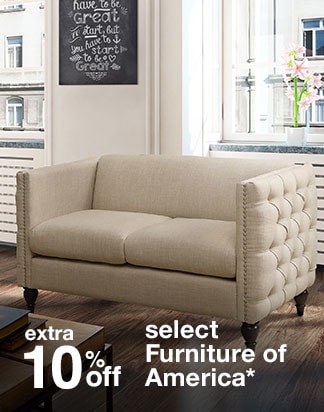 extra 10% off select furniture by Furiture of America*