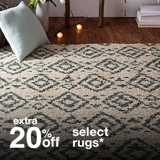 extra 20% off select rugs*