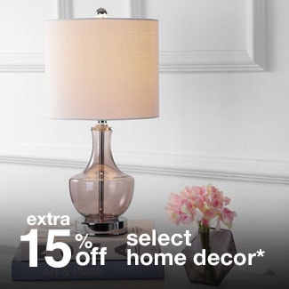 extra 15% off select home decor*