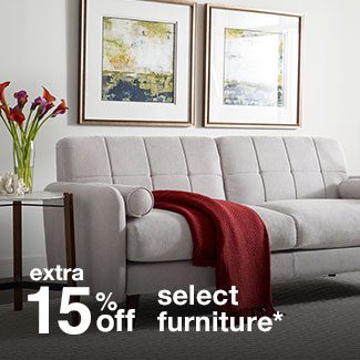 extra 15% off select furniture*