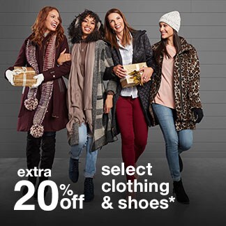 extra 20% off select clothing & shoes*