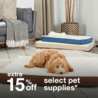extra 15% off select pet supplies*