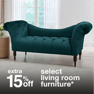 extra 15% off select living room furniture*