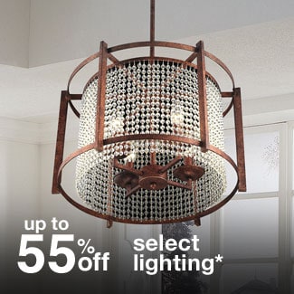 up to 55% off select lighting*