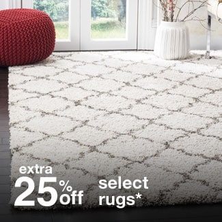 extra 25% off select rugs*