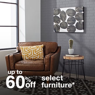 up to 60% off select furniture*