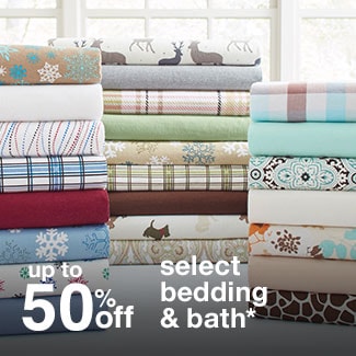 up to 50% off select bedding & bath*