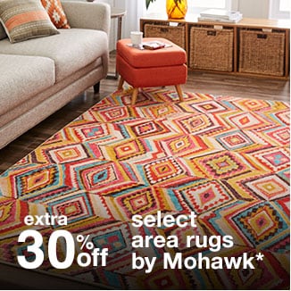 extra 30% off select area rugs by Mohawk*