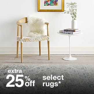 extra 25% off select rugs*