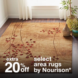 extra 20% off select area rugs by Nourison*