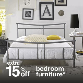 extra 15% off select bedroom furniture*