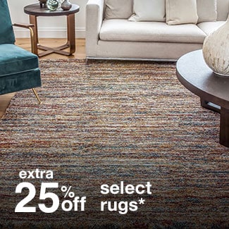 extra 25% off select rugs*