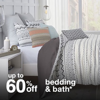 Up to 60% off bedding & bath*