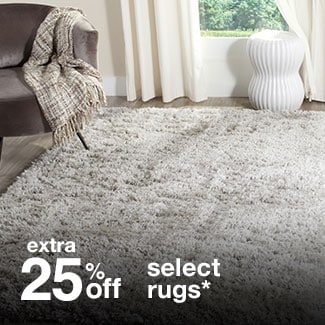 extra 25% off select rugs*