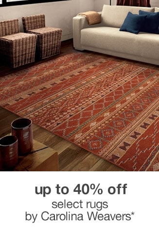 up to 40% off select area rugs by Carolina Weavers*