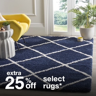 extra 25% off select rugs*