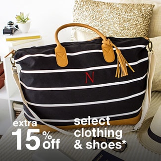 extra 15% off select clothing & shoes*