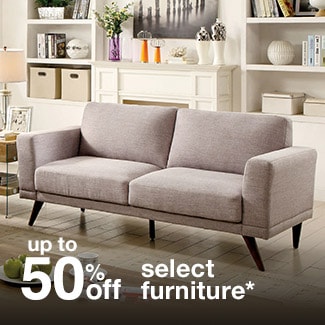 up to 50% off select furniture*