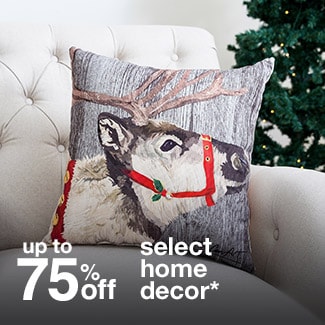 up to 75% off select home decor*