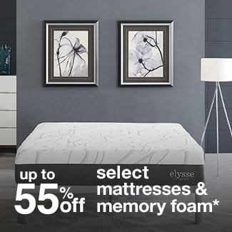 up to 55% off select mattresses & memory foam*