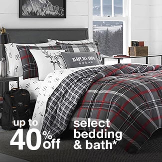 up to 40% off select bedding & bath*