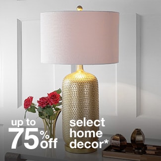 up to 75% off select home decor*