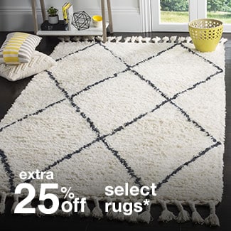 extra 25% off select rugs*