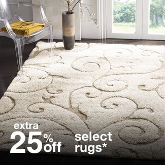 extra 25% off select rugs*