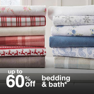 Up to 60% off bedding & bath*