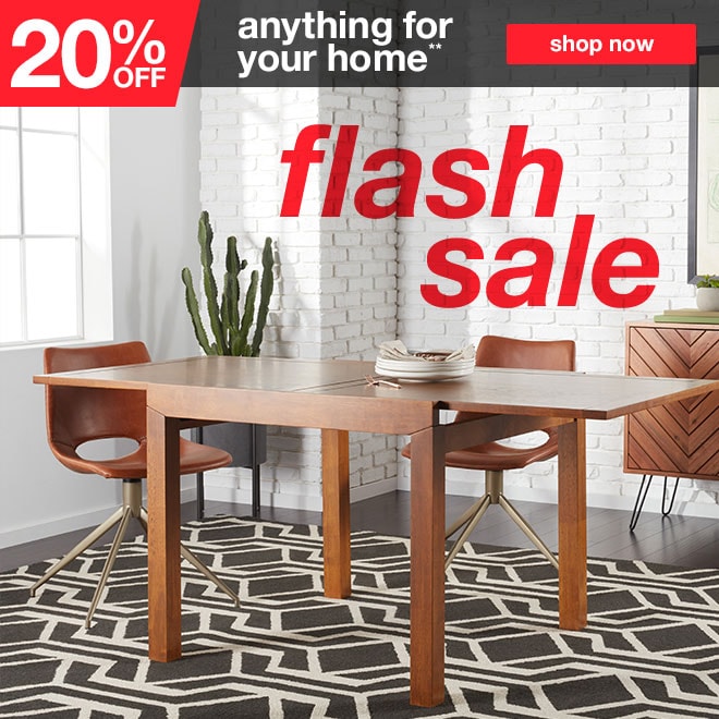 20% off flash sale - shop now - anything for your home