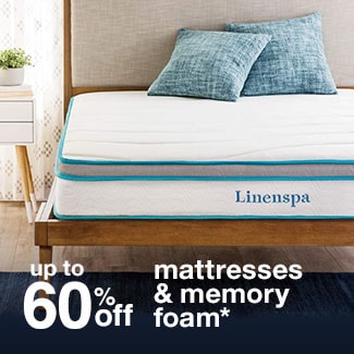 up to 60% off mattresses & memory foam*